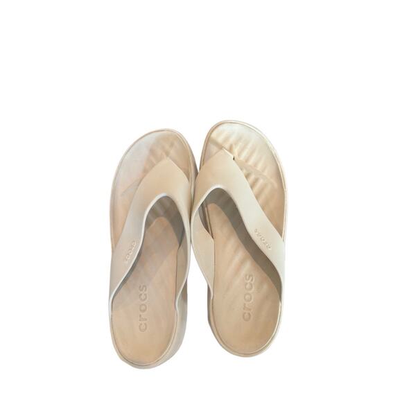 Crocs Women's Size 9W Getaway Platform Flip Flops - Stucco Colorway 🐊☀️ - Picture 9 of 9